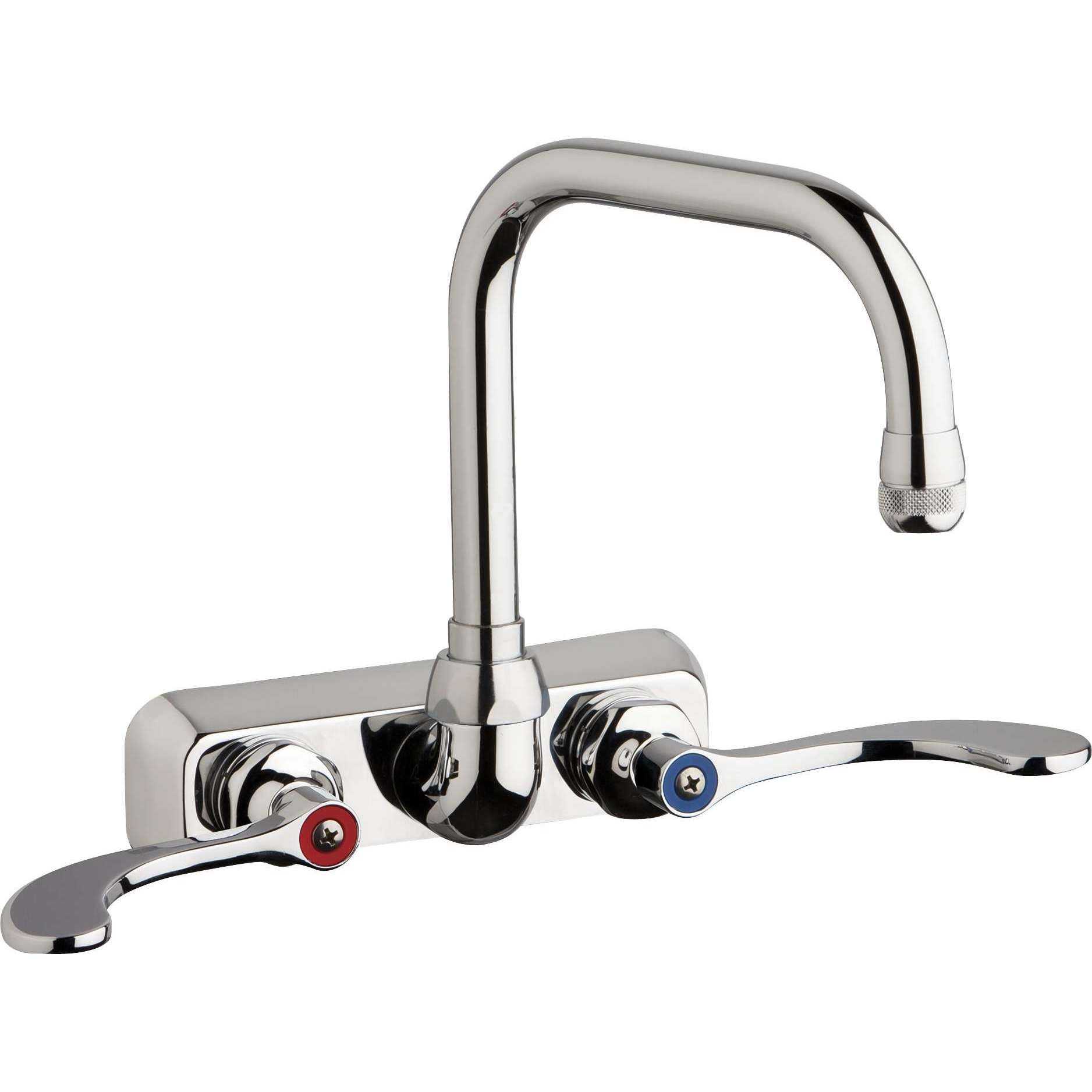 Grifos de Chicago, Chicago Faucets Grifo para mesa de trabajo de pared de 4 '' W4W-DB6AE1-317ABCP