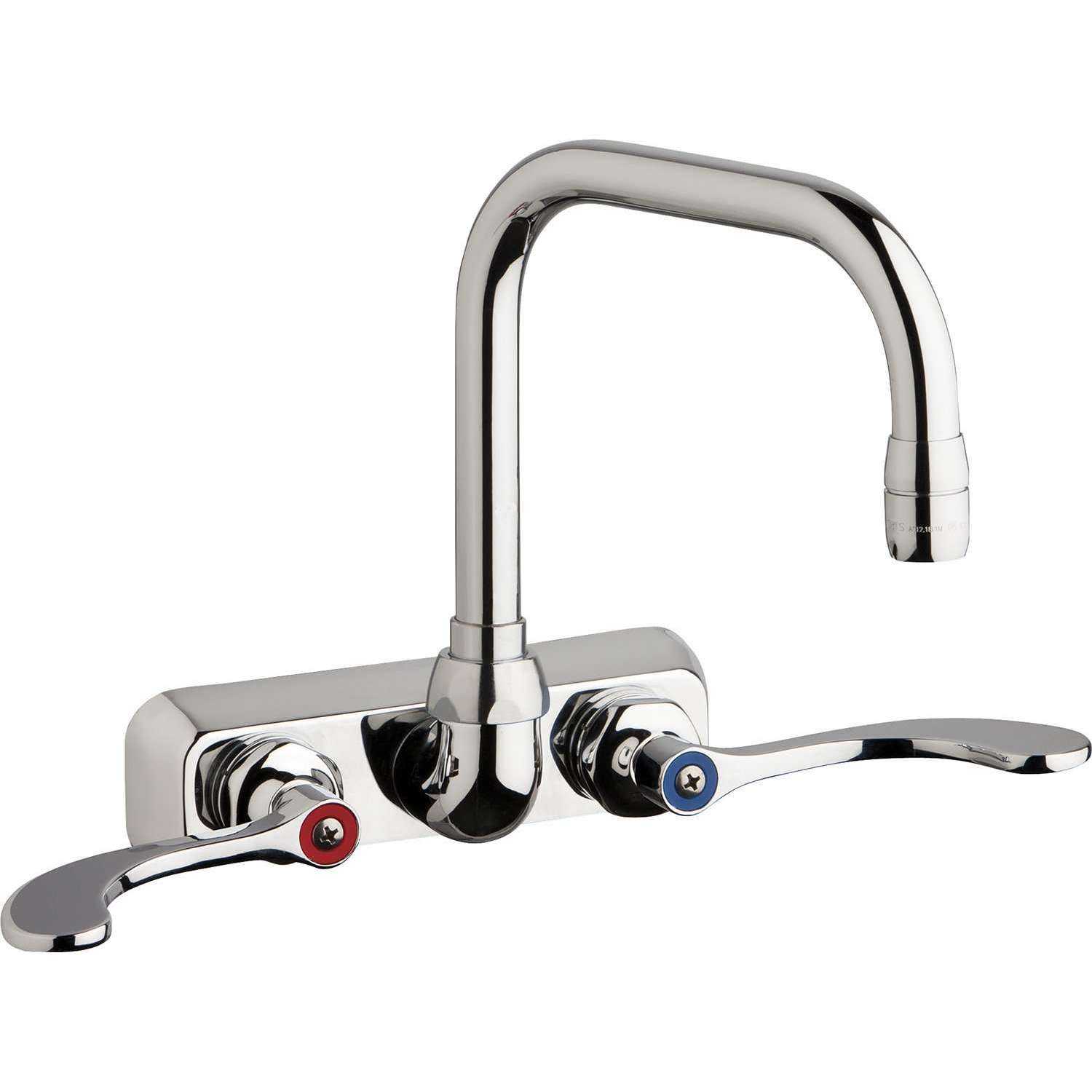 Grifos de Chicago, Chicago Faucets Grifo para mesa de trabajo de pared de 4 '' W4W-DB6AE35-317AB